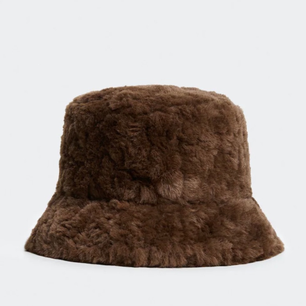 Mango Faux Fur Bucket Hat